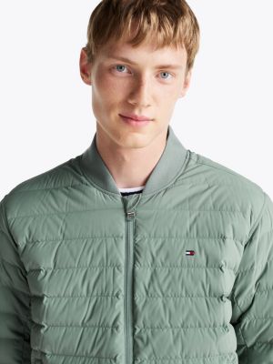 green packable down bomber jacket for men tommy hilfiger