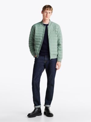 green packable down bomber jacket for men tommy hilfiger