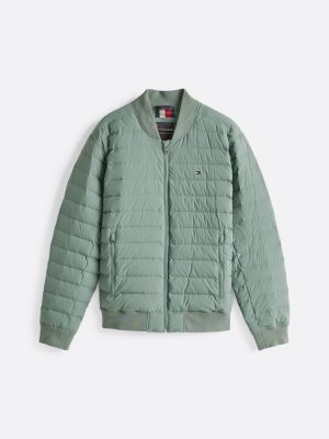 green packable down bomber jacket for men tommy hilfiger