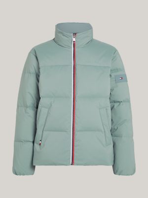 groen pufferjack met signature-rits voor heren - tommy hilfiger