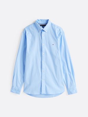 blau regular fit hemd mit aufgestickter flag für herren - tommy hilfiger