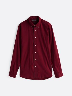 purple flag embroidery regular fit shirt for men tommy hilfiger