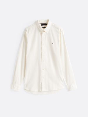 chemise coupe standard à drapeau brodé jaune pour hommes tommy hilfiger