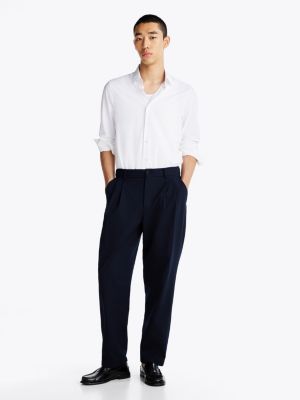 weiß performance slim fit hemd aus strick für herren - tommy hilfiger