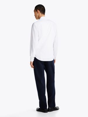 white performance knit slim shirt for men tommy hilfiger