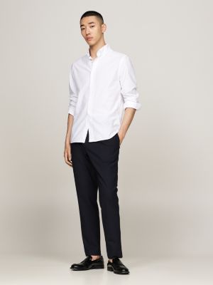 chemise oxford coupe standard smart casual blanc pour hommes tommy hilfiger