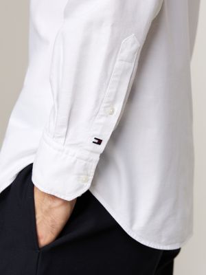 chemise oxford coupe standard smart casual blanc pour hommes tommy hilfiger