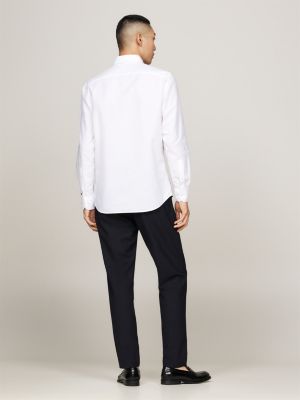 chemise oxford coupe standard smart casual blanc pour hommes tommy hilfiger