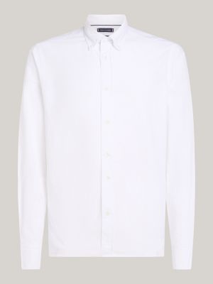 chemise oxford coupe standard smart casual blanc pour hommes tommy hilfiger