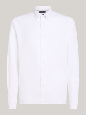 white smart casual regular fit oxford shirt for men tommy hilfiger