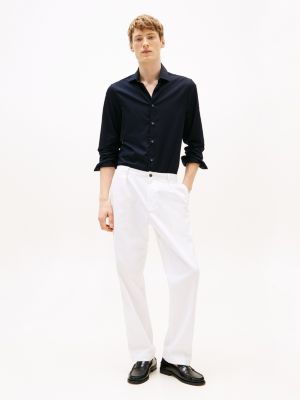 blau smart casual slim fit hemd für herren - tommy hilfiger