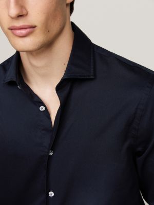 blau smart casual slim fit hemd für herren - tommy hilfiger