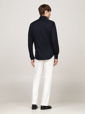 blau smart casual slim fit hemd für herren - tommy hilfiger