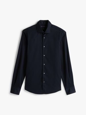 blau smart casual slim fit hemd für herren - tommy hilfiger