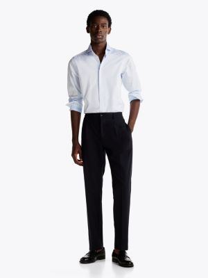 blue smart casual slim fit twill shirt for men tommy hilfiger