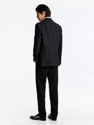 blazer droit th x festive noir pour hommes tommy hilfiger