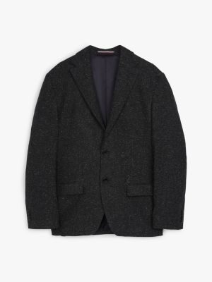 blazer droit th x festive noir pour hommes tommy hilfiger