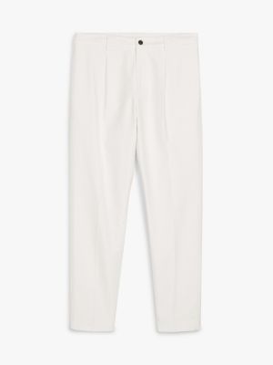 pantaloni harlem th x festive affusolati con pieghe bianco da uomini tommy hilfiger