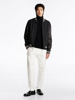 pantalon harlem th x festive fuselé à pinces blanc pour hommes tommy hilfiger