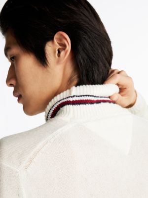 white th x festive pure wool roll neck jumper for men tommy hilfiger