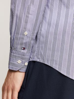 blue shadow stripe slim fit shirt for men tommy hilfiger