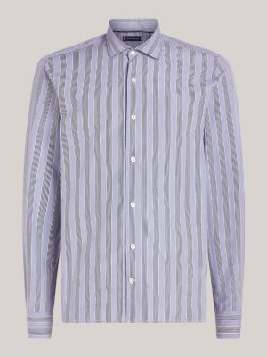 blue shadow stripe slim fit shirt for men tommy hilfiger