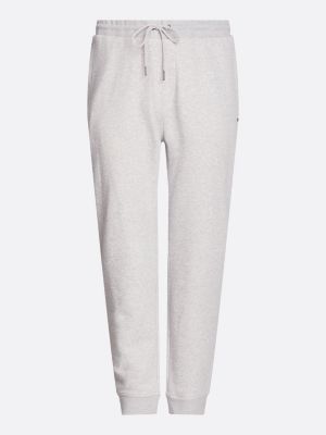 joggers plus con fascia elastica alla caviglia grigio da uomini tommy hilfiger