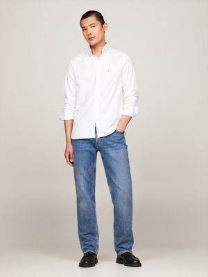 white th flex dobby slim fit shirt for men tommy hilfiger