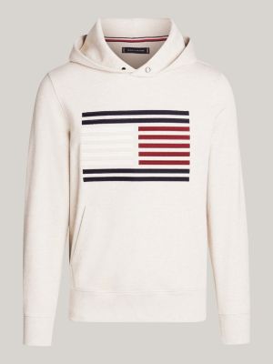 sweat à capuche à drapeau hilfiger marron pour hommes tommy hilfiger