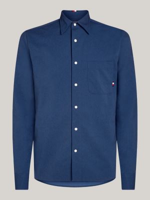 blue point collar regular fit shirt for men tommy hilfiger