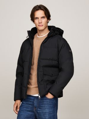 schwarz wasserabweisende, wattierte rockie puffer-jacke für herren - tommy hilfiger