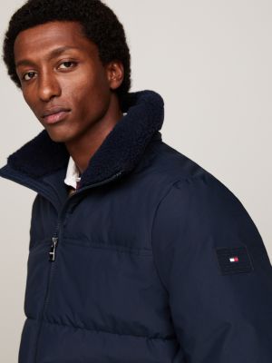 blau wasserabweisende, wattierte rockie puffer-jacke für herren - tommy hilfiger