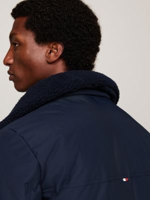 blau wasserabweisende, wattierte rockie puffer-jacke für herren - tommy hilfiger