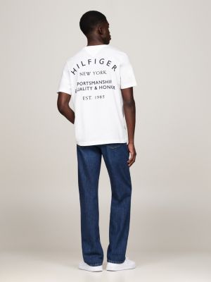 white back logo crew neck t-shirt for men tommy hilfiger