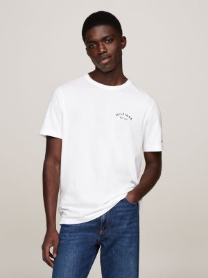 white back logo crew neck t-shirt for men tommy hilfiger