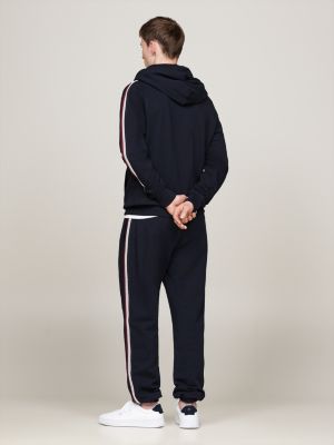 blue global stripe sleeve hoody for men tommy hilfiger