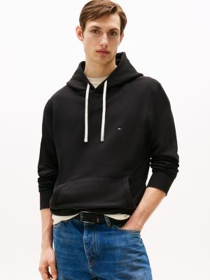 Drawstring Fleece Hoody Black Tommy Hilfiger