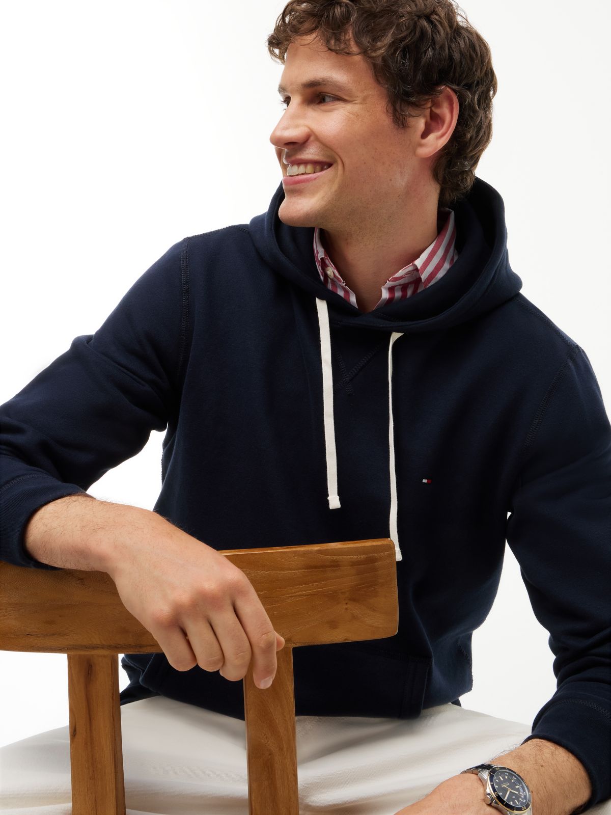 Fleece Drawstring Hoody — Blue
