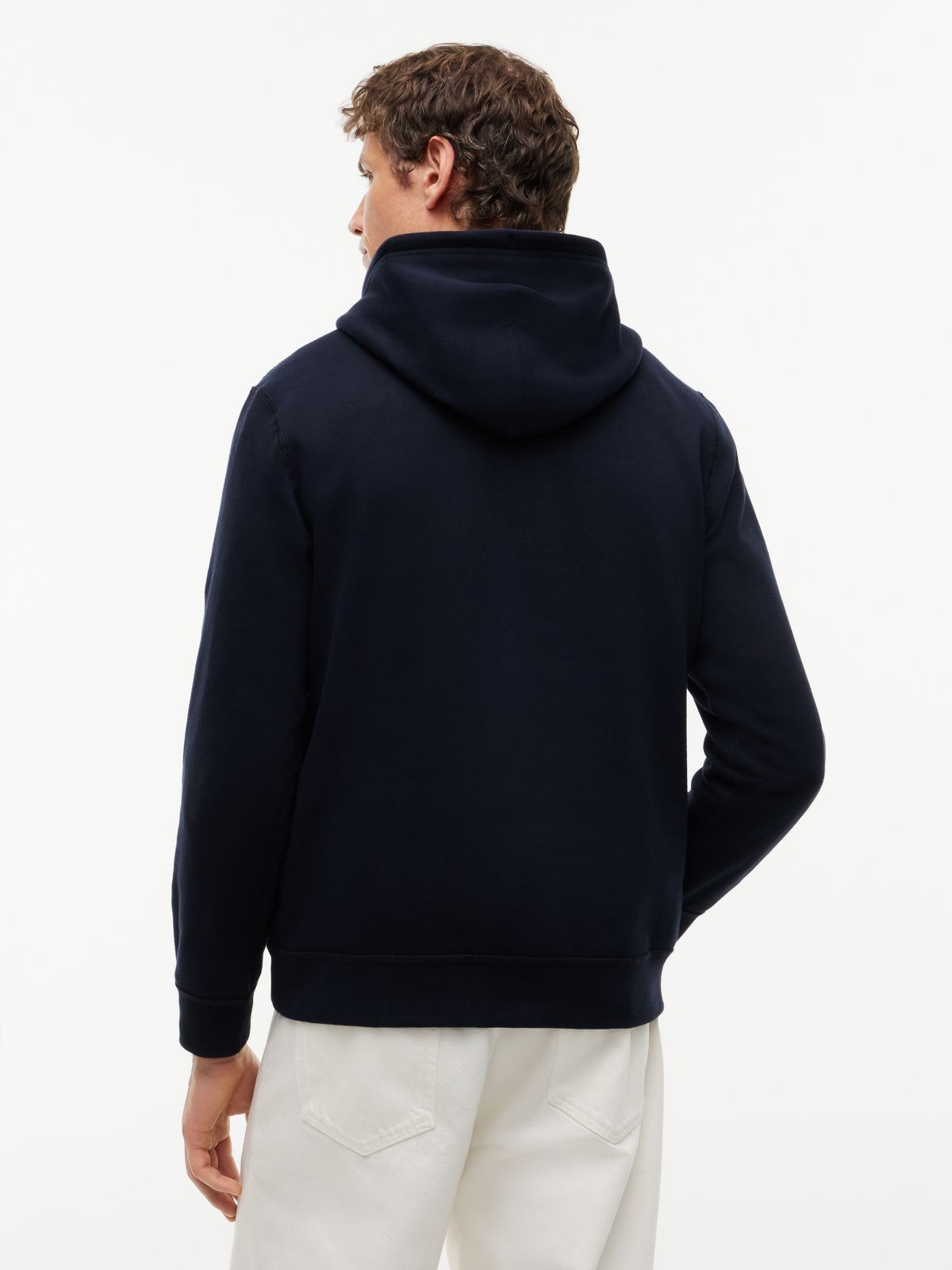 Fleece Drawstring Hoody — Blue