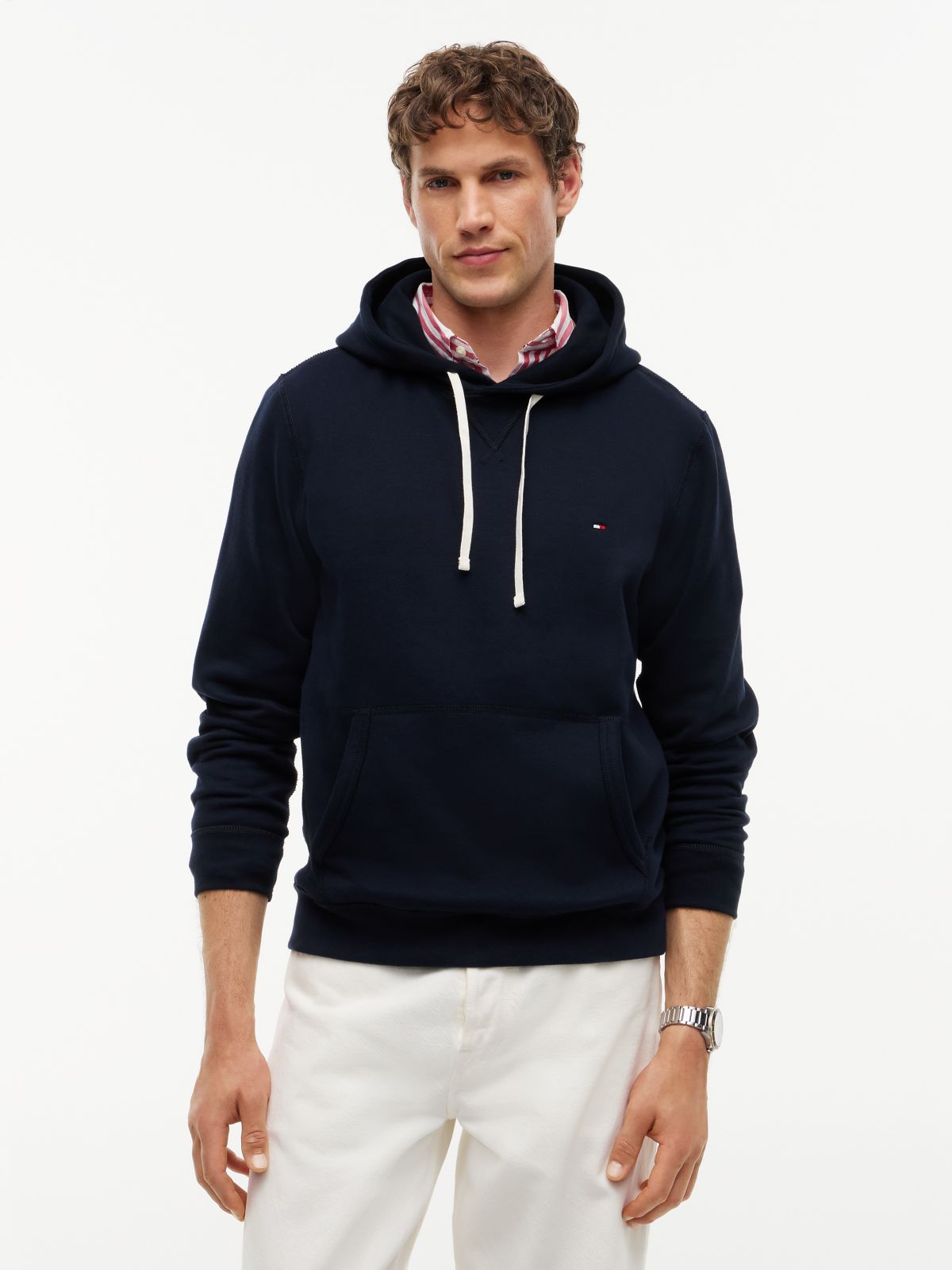 Fleece Drawstring Hoody — Blue