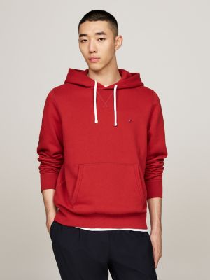 Drawstring Fleece Hoody Red Tommy Hilfiger