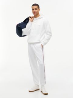 Fleece Drawstring Hoody — White 2