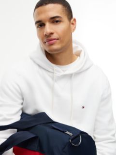 Fleece Drawstring Hoody — White 3