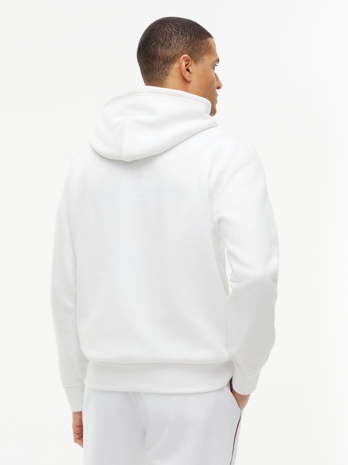 Fleece Drawstring Hoody — White