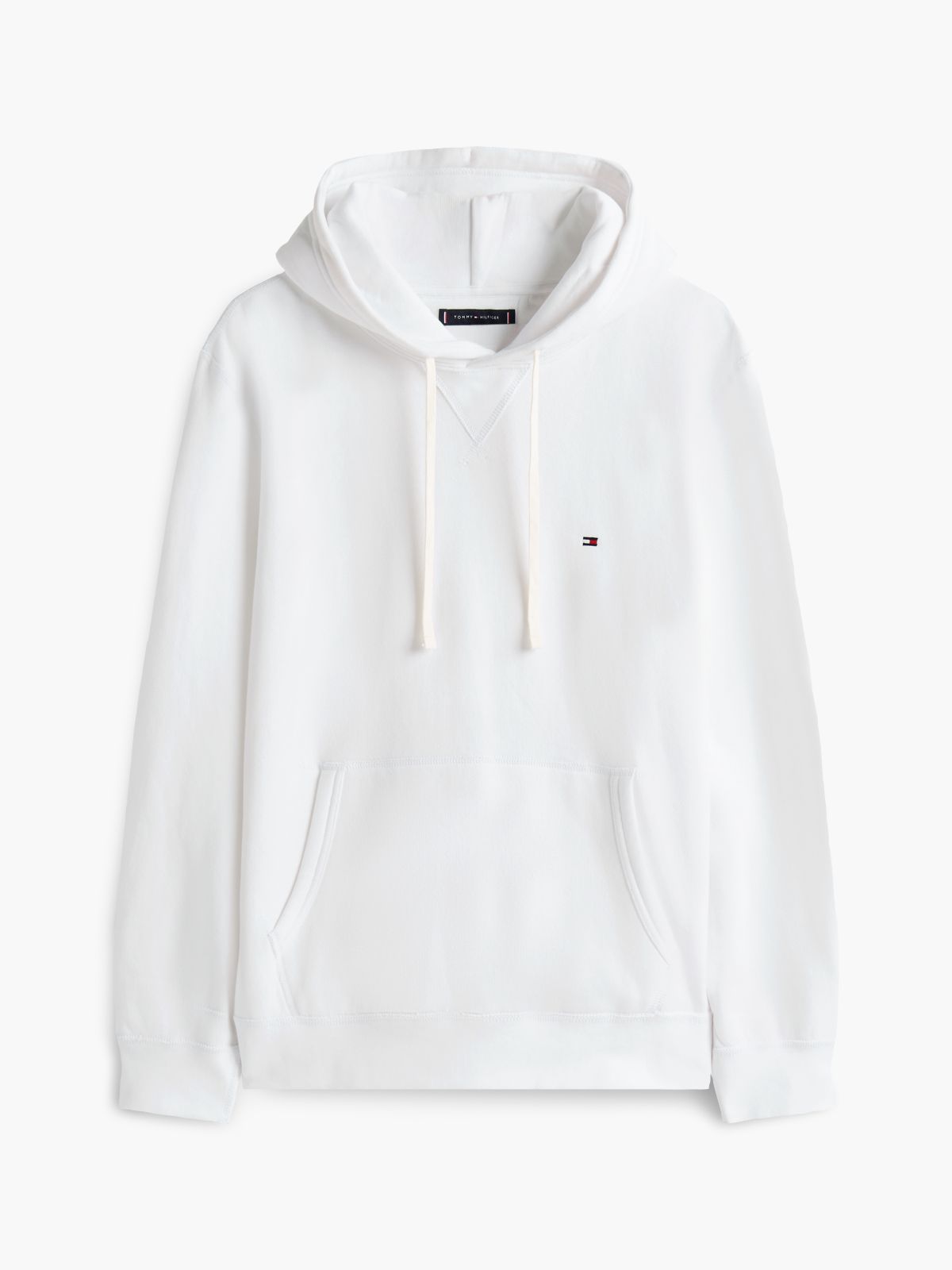 Fleece Drawstring Hoody — White
