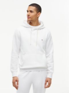 Fleece Drawstring Hoody — White 1