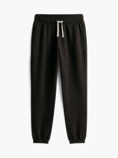 Contrast Drawstring Fleece Cuffed Joggers — Black 5