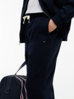 Contrast Drawstring Fleece Cuffed Joggers — Blue 4