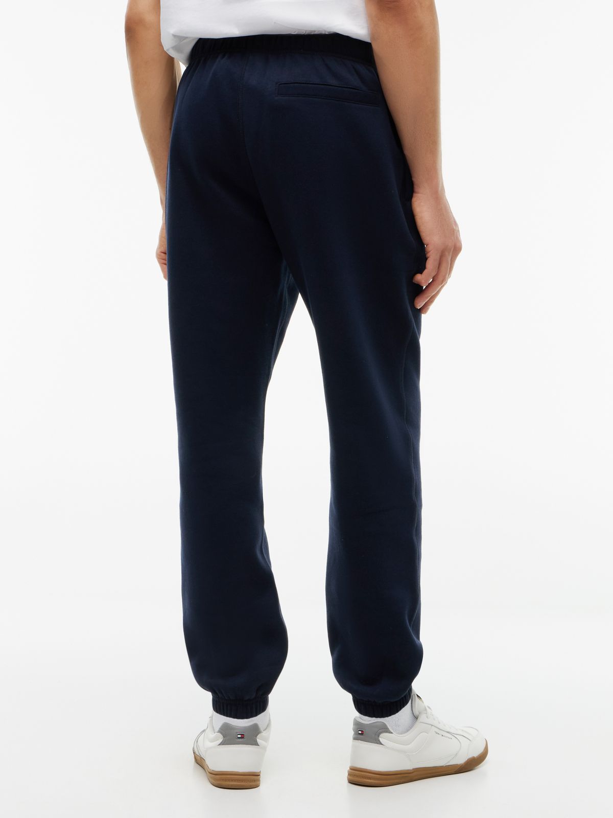 Contrast Drawstring Fleece Cuffed Joggers — Blue