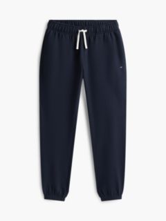 Contrast Drawstring Fleece Cuffed Joggers — Blue 6
